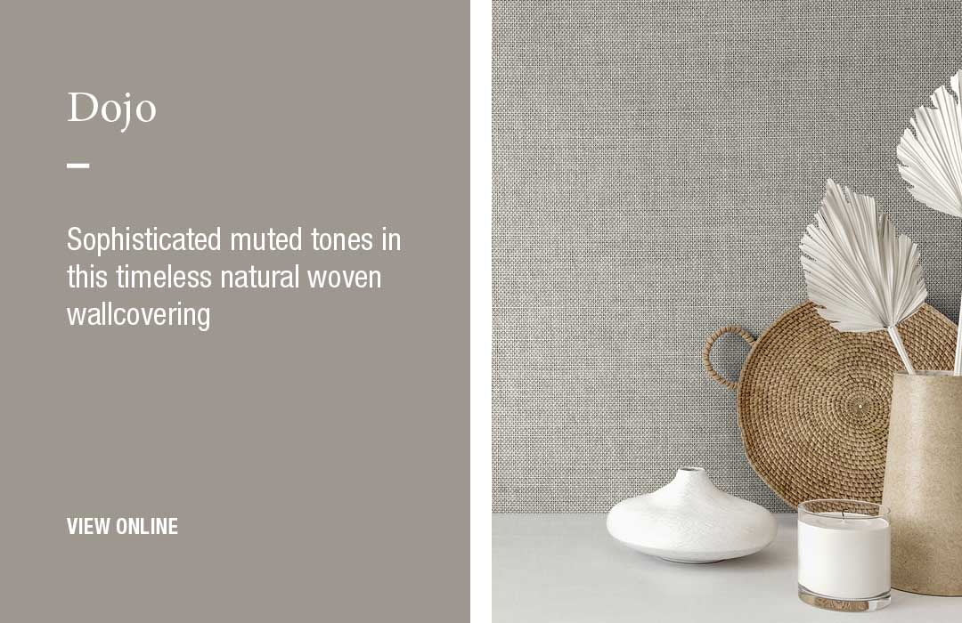 Dojo: Sophisticated muted tones in this timeless natural woven wallcovering