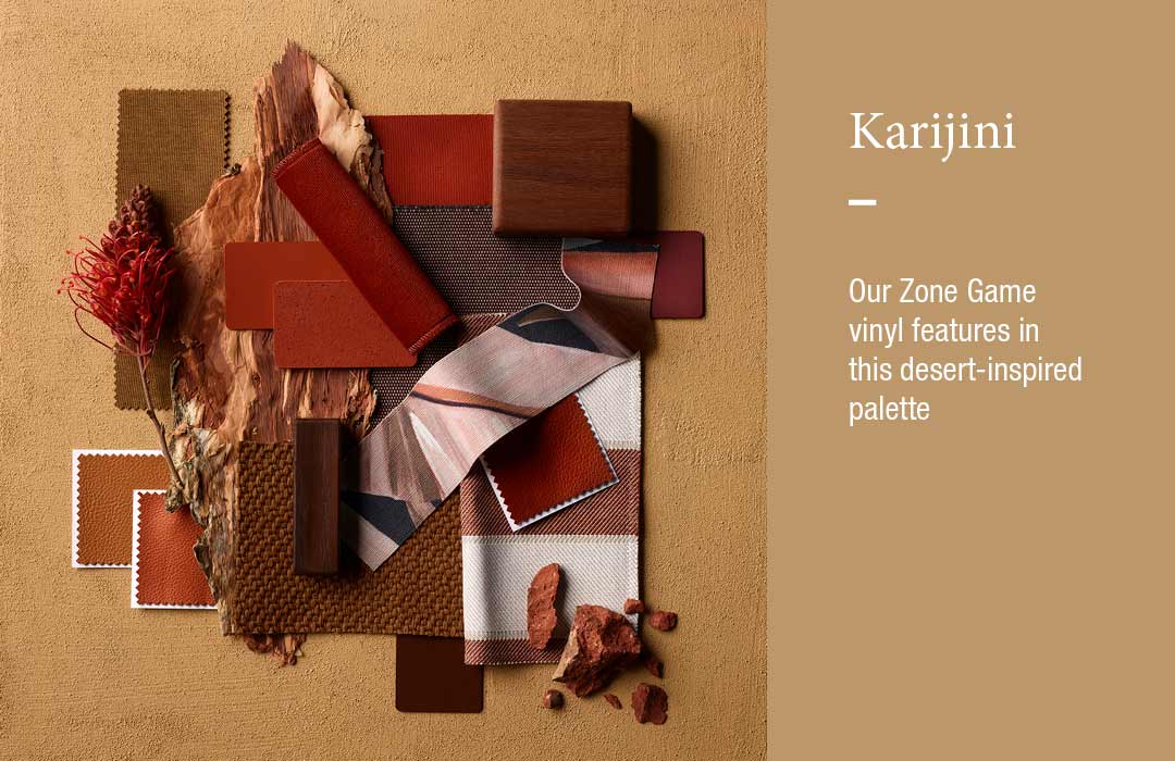Karijini: Our Zone Game vinyl features in this desert-inspired palette